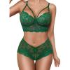 image:imageAvidlove Women Lingerie Sets Sexy Lace Bra and Panty Sets 2 Piece Lace Babydoll Outfits SXXLGreen