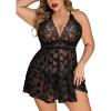 image:imageAvidlove Women Plus Size Babydoll Lingerie Lace Chemise Mesh SleepwearButterflyblack