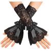 image:imageAvidlove Women Ruffle Bow Lace Gloves Fingerless Mid Elbow Sleeve Costume Wedding Opera Tea Party Prom Cosplay GothicBlack