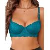 image:imageAvidlove Womens Lace Underwire Bra Sexy Mesh Balconette Unlined Everyday Bra LingerieBluish Green