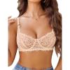 image:imageAvidlove Womens Lace Underwire Bra Sexy Mesh Balconette Unlined Everyday Bra LingerieChampagne