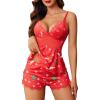 image:imageAvidlove Womens Sweetness Cami Set Lace Camisole Lingerie Nightwear Sexy Pajamas Lounge SetsChristmas Reindeer Red
