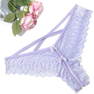 image:imageAvidlove Lace Panties for Women Rhinestone Cheeky Briefs Criss Cross String Hipster UnderwearLilac