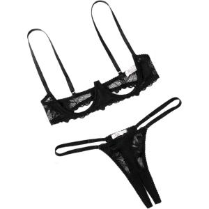 image:imageAvidlove Lingerie Set For Women Lace Bra and Panty Set Sexy Underwire Lingerie SetBlack
