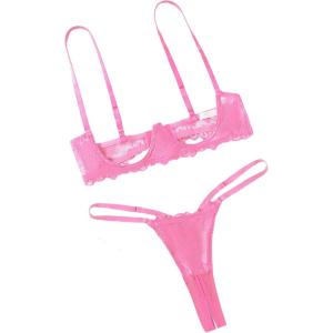 image:imageAvidlove Lingerie Set For Women Lace Bra and Panty Set Sexy Underwire Lingerie SetPeach Pink