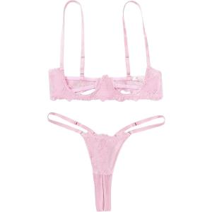 image:imageAvidlove Lingerie Set For Women Lace Bra and Panty Set Sexy Underwire Lingerie SetPink