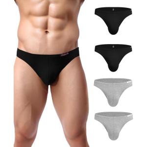 image:imageAvidlove Mens Bikini Underwear Low Rise Briefs Microfiber Underpants 4 PackBlackFlax Grey