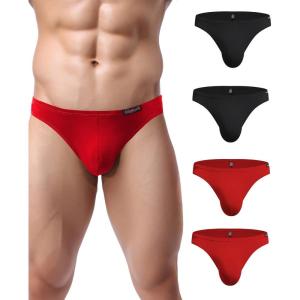 image:imageAvidlove Mens Bikini Underwear Low Rise Briefs Microfiber Underpants 4 PackBlackRed