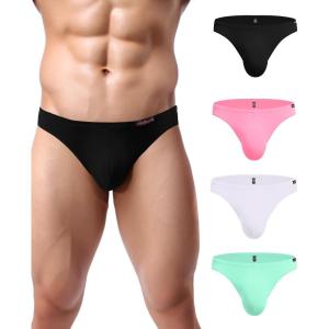 image:imageAvidlove Mens Bikini Underwear Low Rise Briefs Microfiber Underpants 4 PackBlackWhitePinkBlue