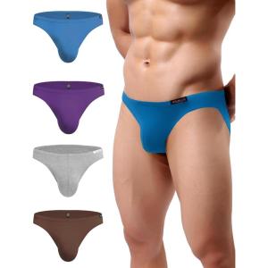 image:imageAvidlove Mens Bikini Underwear Low Rise Briefs Microfiber Underpants 4 PackBlueBrownGreyPurple
