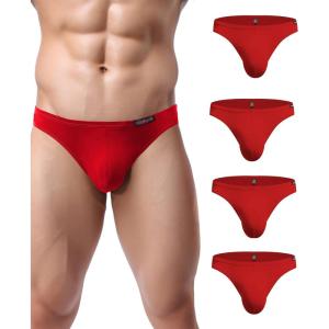 image:imageAvidlove Mens Bikini Underwear Low Rise Briefs Microfiber Underpants 4 PackRed