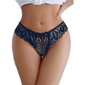 image:imageAvidlove Panties for Women Lace Thongs Cross Back Tanga Sexy Cheeky Low Waist Bikinis UnderwearNavy Blue