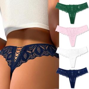 image:imageAvidlove Panties for Women Lace Thongs Cross Back Tanga Sexy Cheeky Low Waist Bikinis UnderwearNavy Bluewhitegreenpink