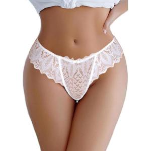 image:imageAvidlove Panties for Women Lace Thongs Cross Back Tanga Sexy Cheeky Low Waist Bikinis UnderwearWhite
