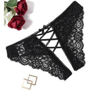 image:imageAvidlove Panties for Women Sexy Cheeky Underwear Criss Cross Lace Hipster PantyBlack