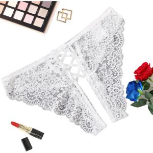 image:imageAvidlove Panties for Women Sexy Cheeky Underwear Criss Cross Lace Hipster PantyWhite
