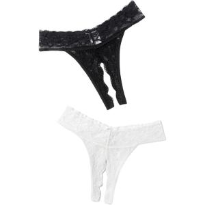 image:imageAvidlove Sexy Panties for Women Lace Cheeky Underwear Low Rise T Back Hipster Thong 13 PackBlackwhite