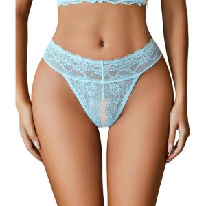 image:imageAvidlove Sexy Panties for Women Lace Cheeky Underwear Low Rise T Back Hipster Thong 13 PackLight Blue