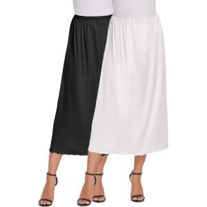 image:imageAvidlove Womens Satin Half Slip 36 Lace Long Underskirt SXXLBlackWhite