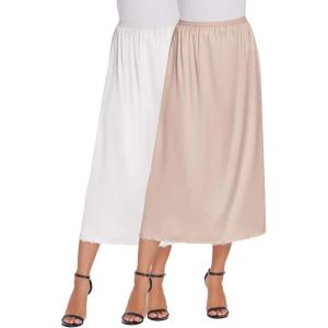 image:imageAvidlove Womens Satin Half Slip 36 Lace Long Underskirt SXXLWhiteLight Khaki