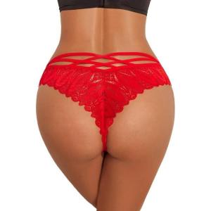 image:imageAvidlove Womens Underwear Lace Cheeky Panties Criss Cross Back Bikini Thongs Sexy UndiesRed