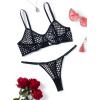image:imageAvidlove Fishnet Lingerie Set Hollow Out Push Up Bra and Sheer Thong Womens Sexy Lingerie Underwear 2 PieceBlack