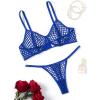 image:imageAvidlove Fishnet Lingerie Set Hollow Out Push Up Bra and Sheer Thong Womens Sexy Lingerie Underwear 2 PieceBlue