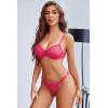 image:imageAvidlove Fishnet Lingerie Set Hollow Out Push Up Bra and Sheer Thong Womens Sexy Lingerie Underwear 2 PiecePink