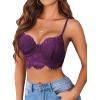 image:imageAvidlove Lace Bralettes for Women Y2k Strap Bustier Cami Top V Neck Camisole LingerieDark Purple