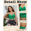 image:imageAvidlove Lace Bralettes for Women Y2k Strap Bustier Cami Top V Neck Camisole LingerieGreen