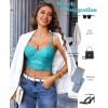 image:imageAvidlove Lace Bralettes for Women Y2k Strap Bustier Cami Top V Neck Camisole LingerieLight Green