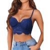image:imageAvidlove Lace Bralettes for Women Y2k Strap Bustier Cami Top V Neck Camisole LingerieNavy Blue