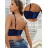 image:imageAvidlove Lace Bralettes for Women Y2k Strap Bustier Cami Top V Neck Camisole LingerieNavy Blue