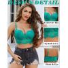 image:imageAvidlove Lace Bralettes for Women Y2k Strap Bustier Cami Top V Neck Camisole LingeriePeacock Blue