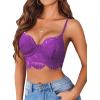 image:imageAvidlove Lace Bralettes for Women Y2k Strap Bustier Cami Top V Neck Camisole LingeriePurple