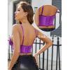 image:imageAvidlove Lace Bralettes for Women Y2k Strap Bustier Cami Top V Neck Camisole LingeriePurple