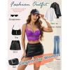 image:imageAvidlove Lace Bralettes for Women Y2k Strap Bustier Cami Top V Neck Camisole LingeriePurple