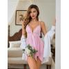 image:imageAvidlove Lingerie for Women Lace Babydoll Lingerie Dress with Thong Mesh Chemise Sleepwear Exotic Boudoir OutfitsPink
