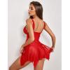 image:imageAvidlove Lingerie for Women Lace Babydoll Lingerie Dress with Thong Mesh Chemise Sleepwear Exotic Boudoir OutfitsRed
