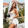 image:imageAvidlove Lingerie for Women Lace Babydoll Lingerie Dress with Thong Mesh Chemise Sleepwear Exotic Boudoir OutfitsWhite
