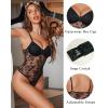 image:imageAvidlove Lingerie for Women Lace Bodysuit Sexy Deep V Teddy Snap Crotch One Piece Babydoll Mesh Body SuitsBlack