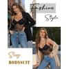 image:imageAvidlove Lingerie for Women Lace Bodysuit Sexy Deep V Teddy Snap Crotch One Piece Babydoll Mesh Body SuitsBlack