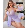 image:imageAvidlove Plus Size Babydoll Womens Snap Crotch Lingerie V Neck Lace Nighty Sleepwear L5XLLilac