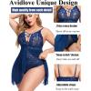image:imageAvidlove Plus Size Babydoll Womens Snap Crotch Lingerie V Neck Lace Nighty Sleepwear L5XLNavy Blue
