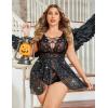image:imageAvidlove Plus Size Babydoll Womens Snap Crotch Lingerie V Neck Lace Nighty Sleepwear L5XLStar Print