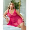 image:imageAvidlove Plus Size Lingeire for women Lace Babydoll Mesh Chemise Sexy Nightwear Sheer Nightie with Lace Up Bows L4XLRose Red