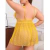 image:imageAvidlove Plus Size Lingeire for women Lace Babydoll Mesh Chemise Sexy Nightwear Sheer Nightie with Lace Up Bows L4XLYellow