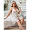 image:imageAvidlove Plus Size Lingerie Lace Babydoll Womens Teddy Chemise V Neck Nighty Mesh Sleepwear Front Slit NightdressBridal White