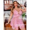 image:imageAvidlove Plus Size Lingerie Lace Babydoll Womens Teddy Chemise V Neck Nighty Mesh Sleepwear Front Slit NightdressPink
