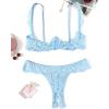 image:imageAvidlove Sexy Lingerie Set for Women Lace Bra and Panty Sets Underwire Push Up Lace Lingerie Set XSXXLLight Blue